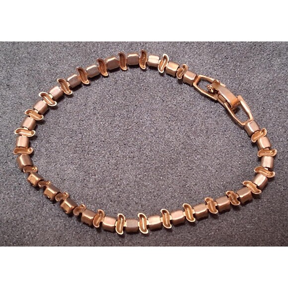 Vintage Purple Orange Rhinestone Tennis Bracelet - Picture 4 of 4